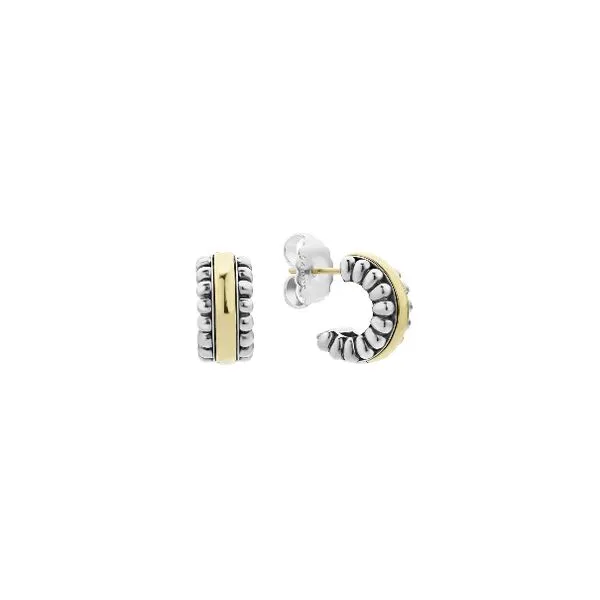 Two Tone Huggie Hoop Earrings Baxter's Fine Jewelry Warwick, RI