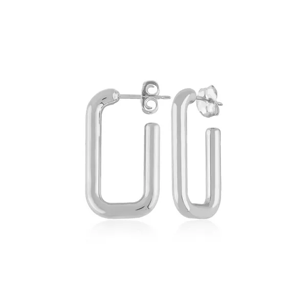 Sterling Silver Small Rectangular Hoops Baxter's Fine Jewelry Warwick, RI