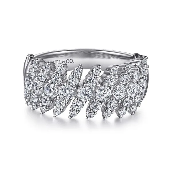 14K White Gold Wide Diamond Cluster Ring – 1.12ctw Biondi Diamond Jewelers Aurora, CO