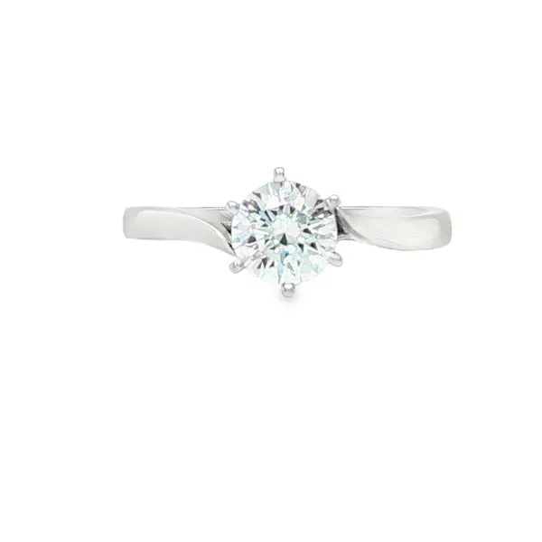 Classic 14K White Gold 6.0MM Solitaire Semi-Mount Engagement Ring Image 4 Biondi Diamond Jewelers Aurora, CO