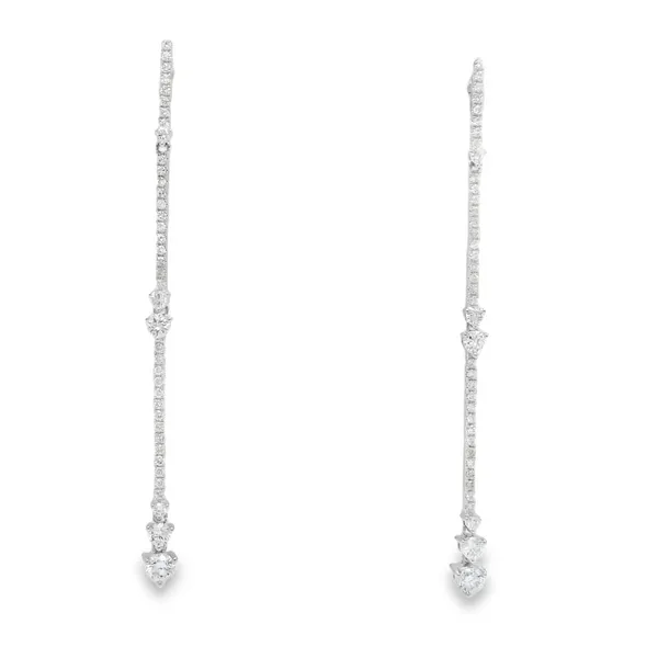 18K White Gold Diamond Line Earrings – 1.25CTW Biondi Diamond Jewelers Aurora, CO