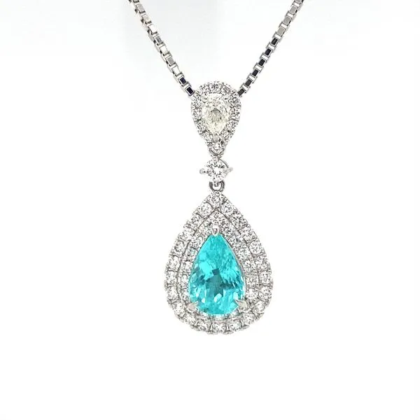 Platinum Paraiba Tourmaline and Diamond Pendant Biondi Diamond Jewelers Aurora, CO