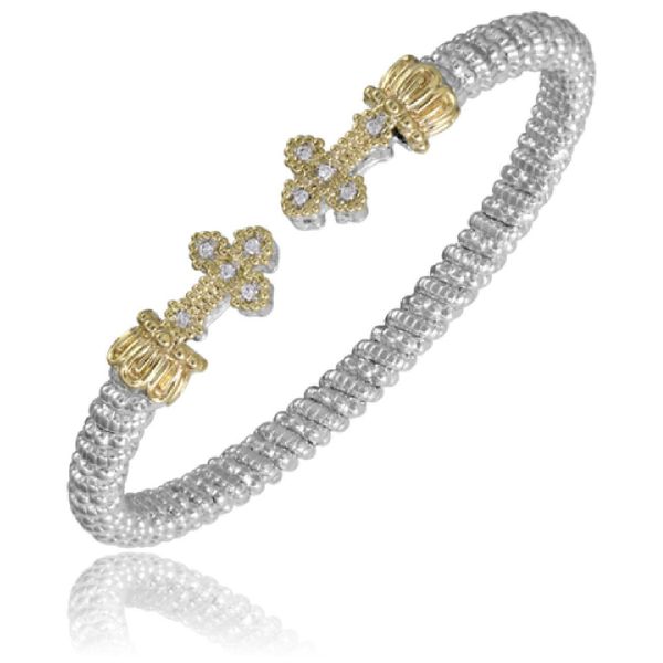 Two-Tone Sterling And 14K Yellow Gold Bracelet with Diamonds Blocher Jewelers Ellwood City, PA