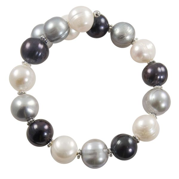 Black, White, and Gray Freshwater Pearl Cuff Bracelet Blocher Jewelers Ellwood City, PA