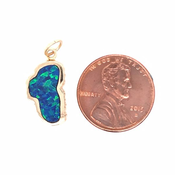 Medium Yellow Gold Opal Lake Tahoe Charm for Charm Bracelet Image 2 Bluestone Jewelry Tahoe City, CA