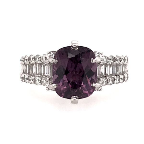 18 Karat White Gold Purple Spinel and Diamond Ring Image 2 Bluestone Jewelry Tahoe City, CA