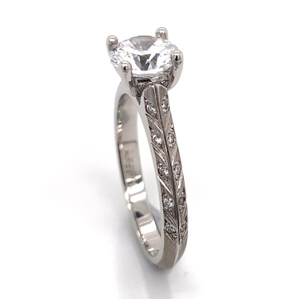 18 Karat White Gold Engagement Ring Image 3 Bluestone Jewelry Tahoe City, CA