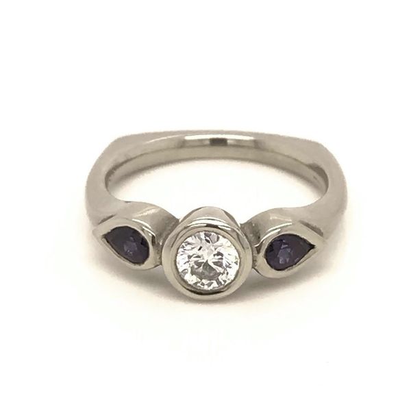 14 Karat White Gold Sapphire and Diamond Ring Image 3 Bluestone Jewelry Tahoe City, CA