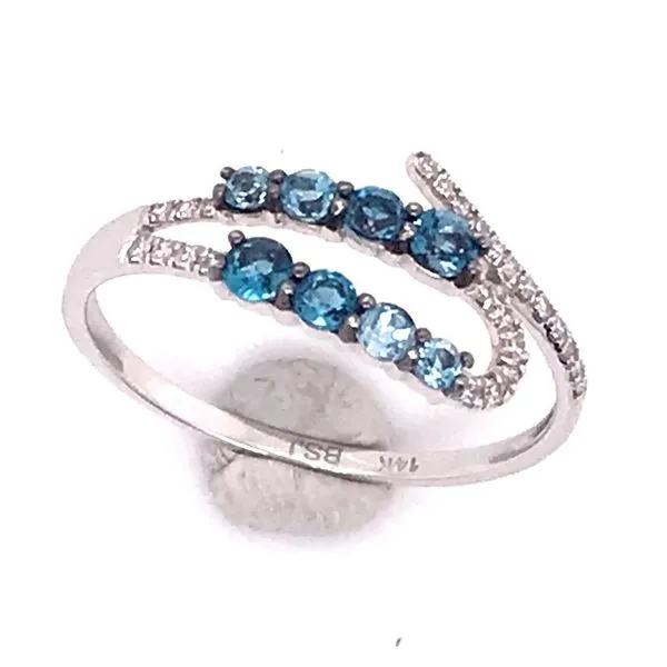 14kWhite Gold Topaz and Diamond Ring Bluestone Jewelry Tahoe City, CA