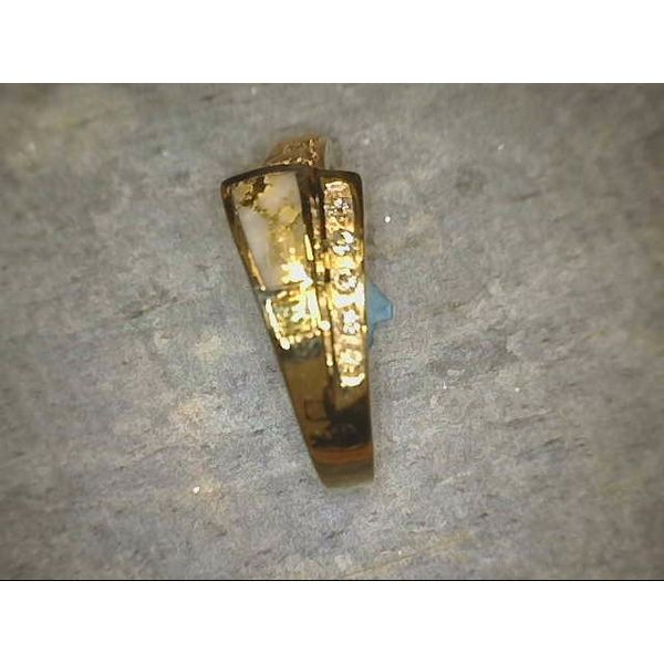 14 Karat Yellow Gold Ring with Gold Quartz and Diamonds Image 2 Bluestone Jewelry Tahoe City, CA