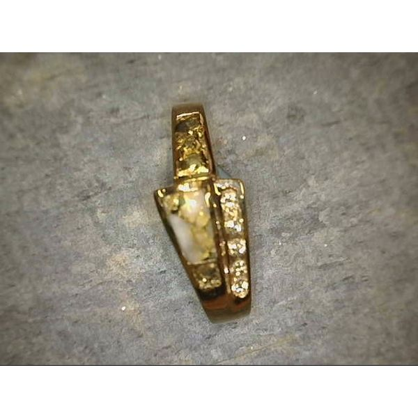 14 Karat Yellow Gold Ring with Gold Quartz and Diamonds Bluestone Jewelry Tahoe City, CA