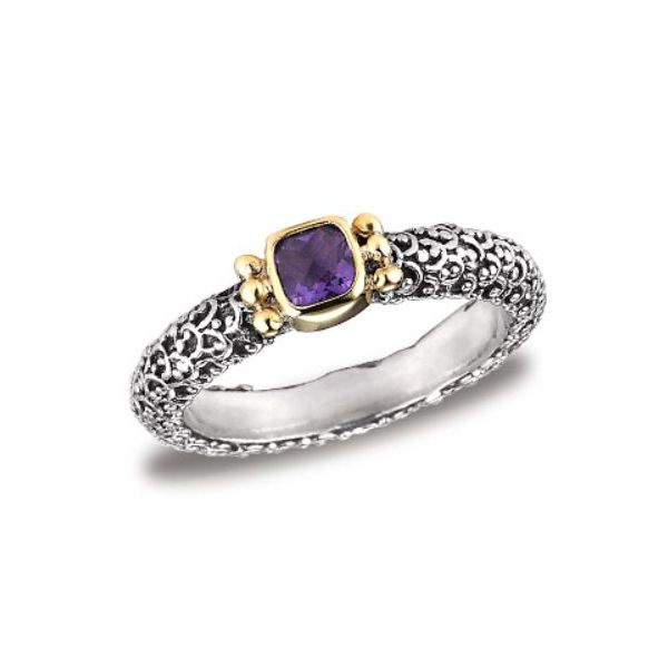 Silver and 18 Karat Yellow Gold Ring with Amethyst Bluestone Jewelry Tahoe City, CA