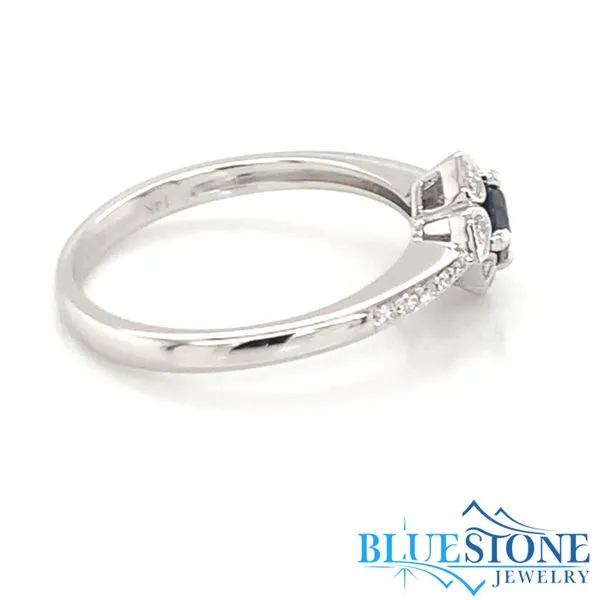 14 Karat White Gold Ring with Blue Sapphire and Diamonds Image 4 Bluestone Jewelry Tahoe City, CA