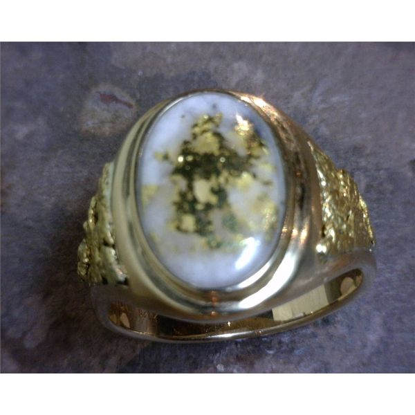 Gold Quartz  and Gold Nugget Ring Image 2 Bluestone Jewelry Tahoe City, CA