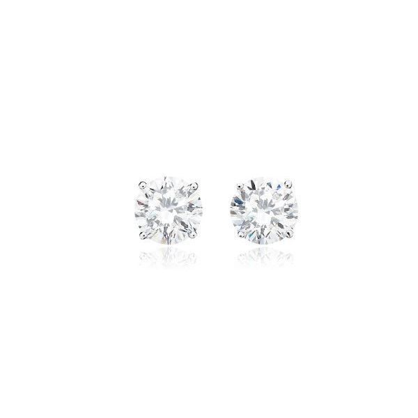 Silver with Platinum Plating 7.4mm CZ Earrings Bluestone Jewelry Tahoe City, CA