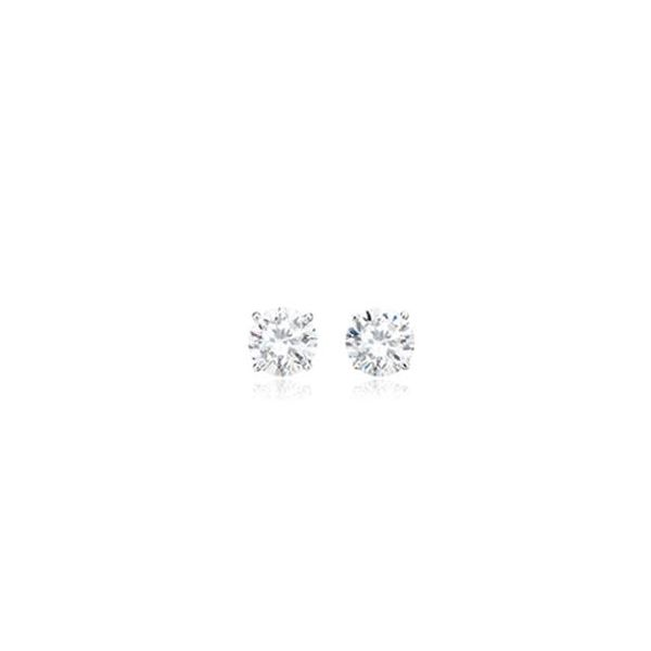 Silver with Platinum Plating 6.5mm CZ Earrings Bluestone Jewelry Tahoe City, CA