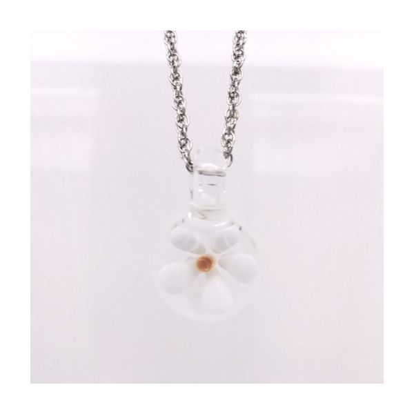 Small White Flower Glass Pendant Bluestone Jewelry Tahoe City, CA