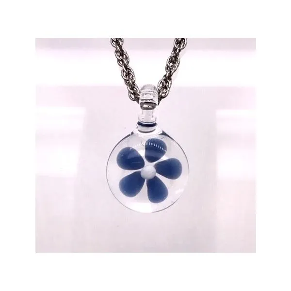 Small Purple Flower Glass Pendant Bluestone Jewelry Tahoe City, CA