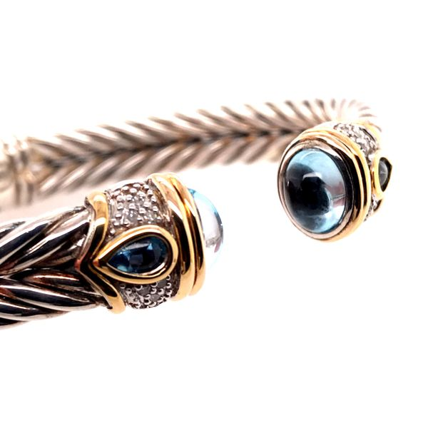 Silver and Gold Bracelet with Topaz and Diamonds Image 2 Bluestone Jewelry Tahoe City, CA