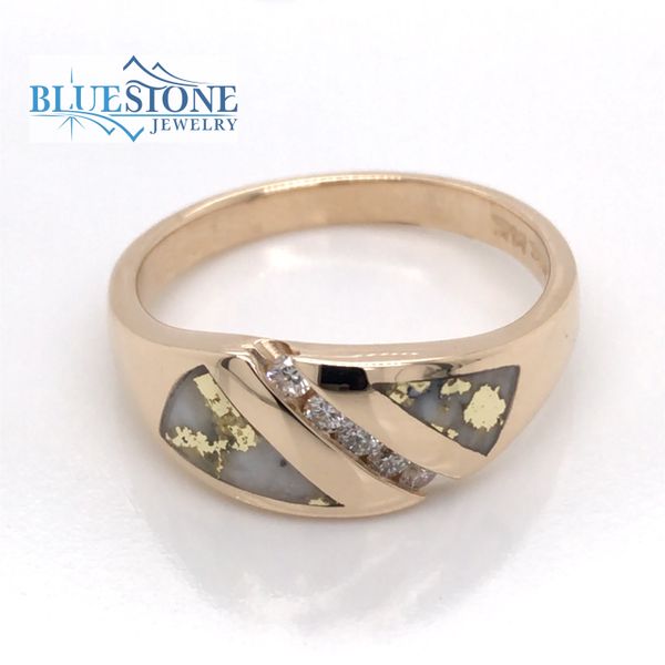14kt Yellow Gold Diamond and Gold Quartz Ring Image 2 Bluestone Jewelry Tahoe City, CA