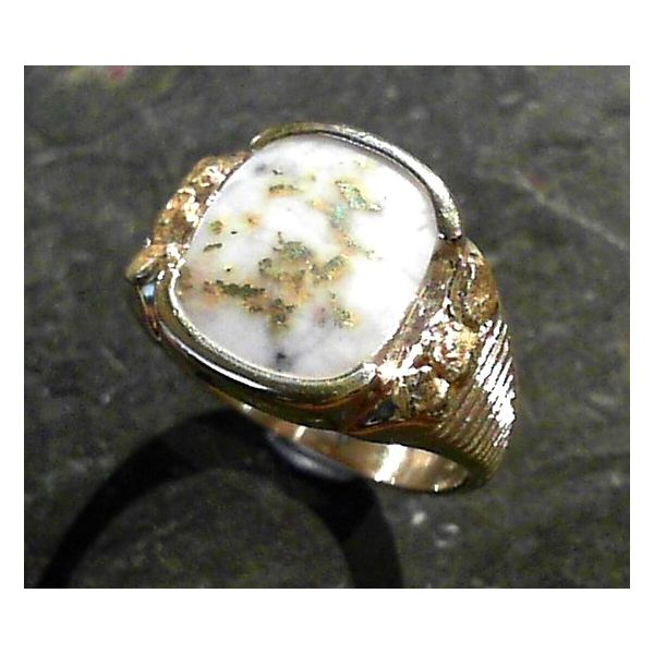 14 Karat Yellow Ring with Gold Quartz and Gold Nuggets Image 2 Bluestone Jewelry Tahoe City, CA