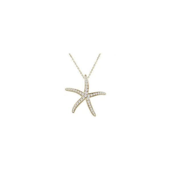 Silver Gold Finsihed Starfish Pendant Blue Water Jewelers Saint Augustine, FL