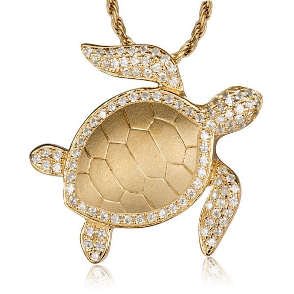 Silver Gold Finished Turtle Pendant Blue Water Jewelers Saint Augustine, FL