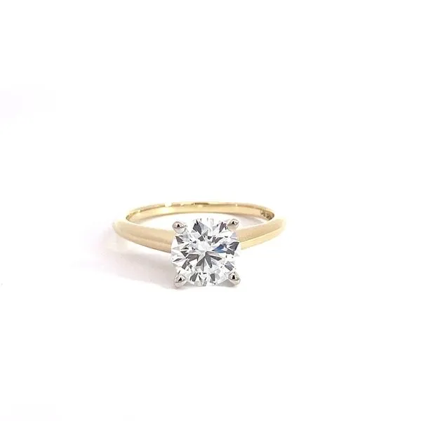 1.54Ct Round Cut Solitaire Engagement Ring Set In 14 Karat Two-Tone Gold SOL-150RC-LD - Brax jewelers Brax Jewelers Newport Beach, CA