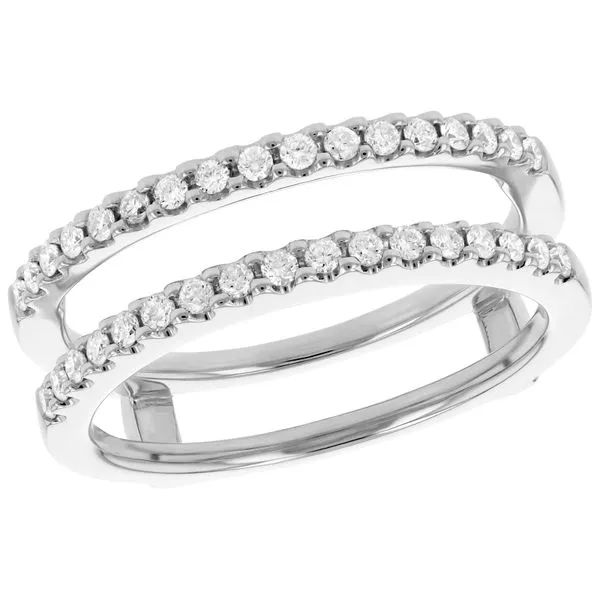 Lady's 14 Karat White Gold Natural Diamond Wedding Band Guard With 0.33Tw Round Diamonds Brax Jewelers Newport Beach, CA