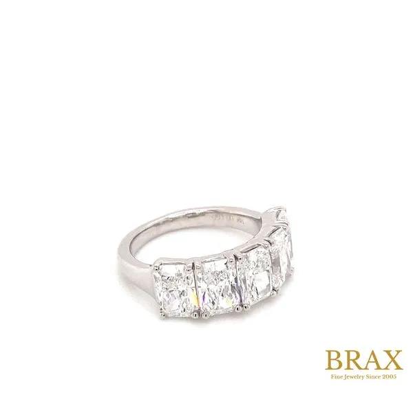 14K White Gold Diamond Wedding Band, 5.15ctw Radiant Cut - Brax Jewelers Image 3 Brax Jewelers Newport Beach, CA