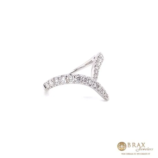 Lady's 14K White Gold V-Shape Bypass Fashion Ring, Size 6.5 with 0.51ctw Round Diamonds - Brax Jewelers Image 2 Brax Jewelers Newport Beach, CA