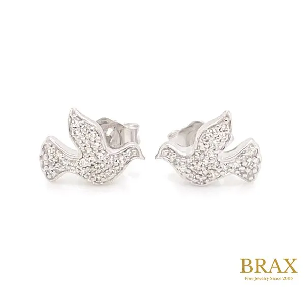Lady's Natural Diamond Earrings 14 Karat White Gold 640G8TSERWG - Brax jewelers Brax Jewelers Newport Beach, CA