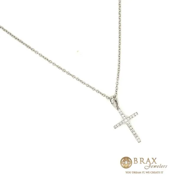 Diamond Pendant in 14 Karat White Gold with 0.06TW Round Diamonds - Brax Jewelers Image 2 Brax Jewelers Newport Beach, CA
