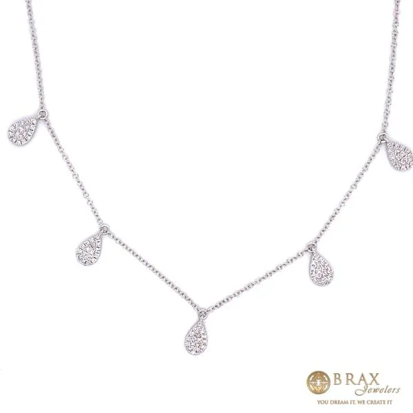 14K White Gold Diamond Pave Necklace Brax Jewelers Newport Beach, CA