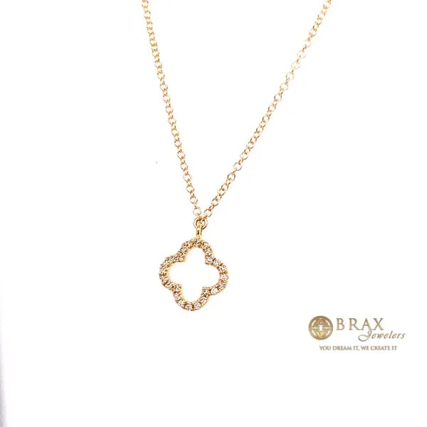 Lady's Clover Diamond Necklaces 14 Karat Yellow Gold SC55019618 - Brax jewelers Image 2 Brax Jewelers Newport Beach, CA