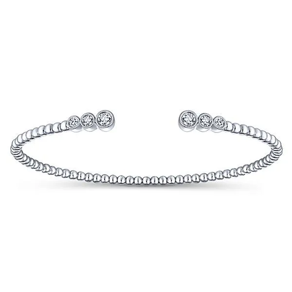 Lady's 14 Karat White Gold Bujukan Bangle Bracelet with 0.24ctw Round Diamonds, Serial Number S1222610 - Brax Jewelers Brax Jewelers Newport Beach, CA