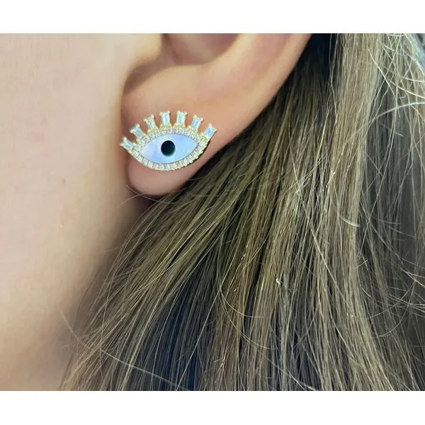 0.48 Lady's Stud Colored Stone Earrings 14 Karat Yellow Gold SC55009883 - Brax jewelers Image 5 Brax Jewelers Newport Beach, CA