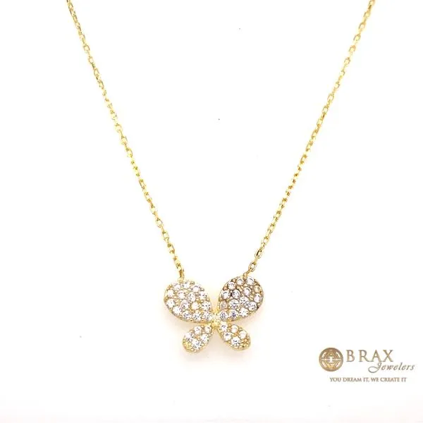 Gold Plated Yellow Gold Butterfly Silver Necklace 3738-Y - Brax Jewelers Brax Jewelers Newport Beach, CA