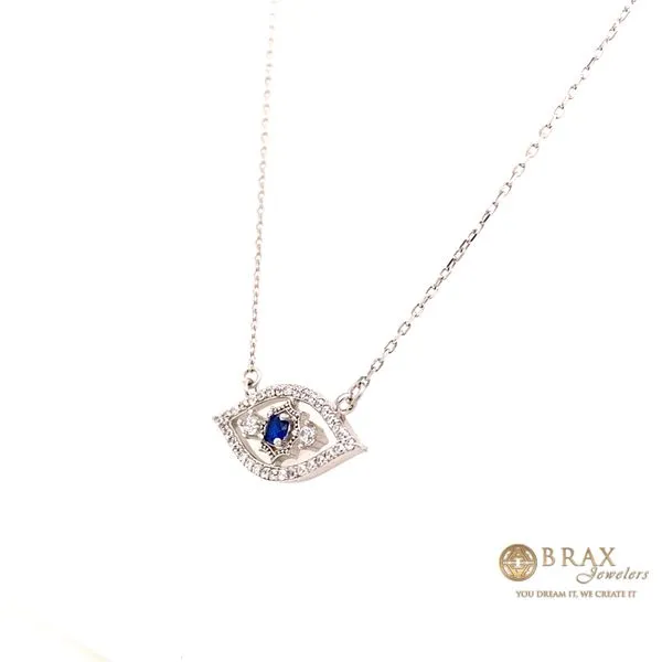 Gold Plated White Gold Evil Eye Silver Necklace 15124 - Brax Jewelers Image 2 Brax Jewelers Newport Beach, CA