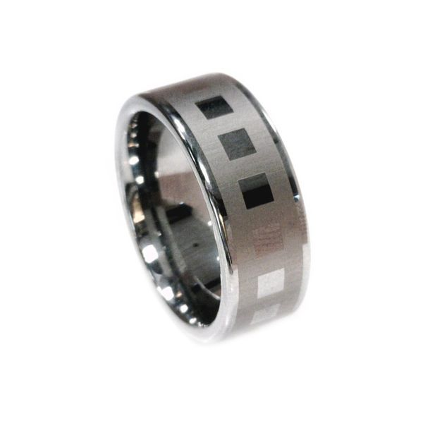 Men's Tungsten Carbide Wedding Band with High Polished and Brushed Finish Brax Jewelers Newport Beach, CA