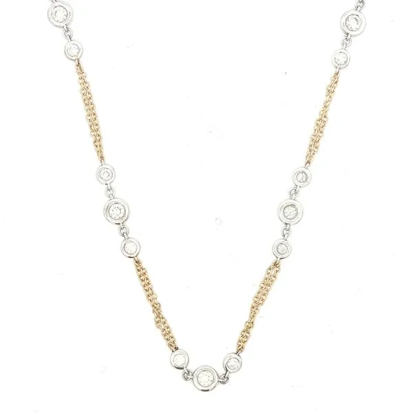 Diamond Station to Station Necklace in 14k two tone Bryan Jewelry Prattville, AL