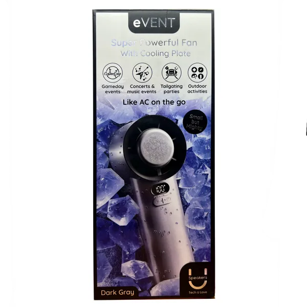 Fashionit eVENT Super Powerful Hand Held Fan With Cooling Plate – Dark Grey Image 2 Carats Mcallen, TX