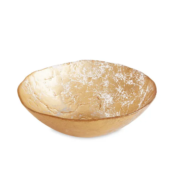 Glass Cracked Small Foil Leafing Bowl (Gold) Image 2 Carats Mcallen, TX