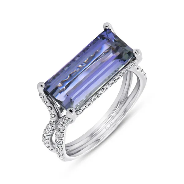 Uneek Precious Collection Split Emerald Cut Tanzanite Engagement Ring Carats Mcallen, TX