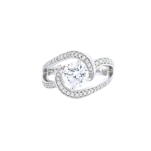 Loyalty 14K White Gold Crossover Diamond Engagement Ring Setting Carroll's Jewelers Fort Lauderdale, FL