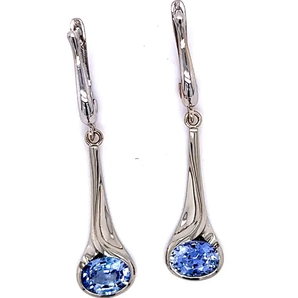 14KW 1.94ctw Sapphire Drop Earrings Charles Frederick Jewelers Chelmsford, MA