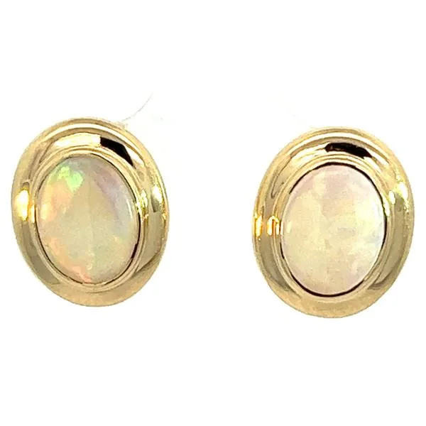 14KY 2.04ctw Fire Filled Opal Stud Earrings Charles Frederick Jewelers Chelmsford, MA