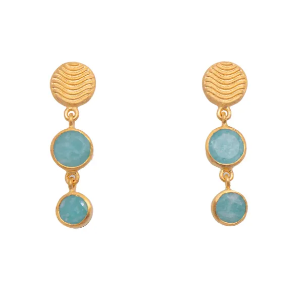 Joyla Amazonite 24k Vermeil Drop Earrings Charles Frederick Jewelers Chelmsford, MA