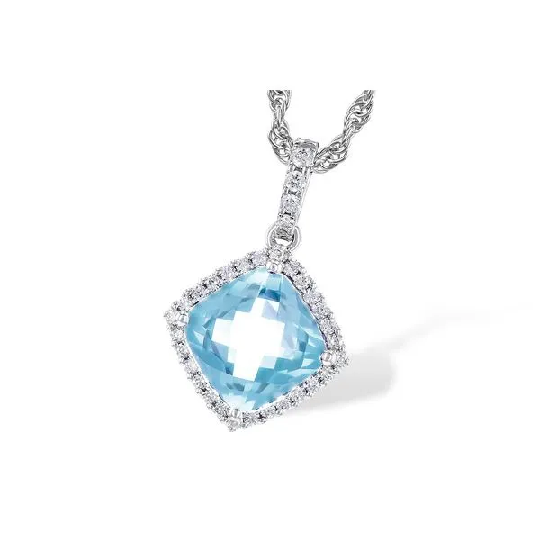 14KW 1.16 Aquamarine And .19ctw Diamond Pendant Charles Frederick Jewelers Chelmsford, MA