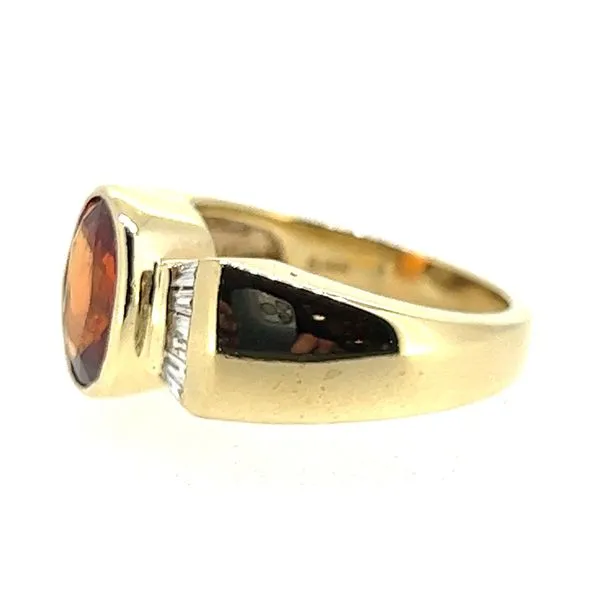 14KY 10X8mm Citrine And Diamond Ring Image 2 Charles Frederick Jewelers Chelmsford, MA